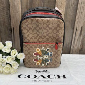 Coach Westway Backpack In Signature Canvas With Coach Radial Rainbow C6856